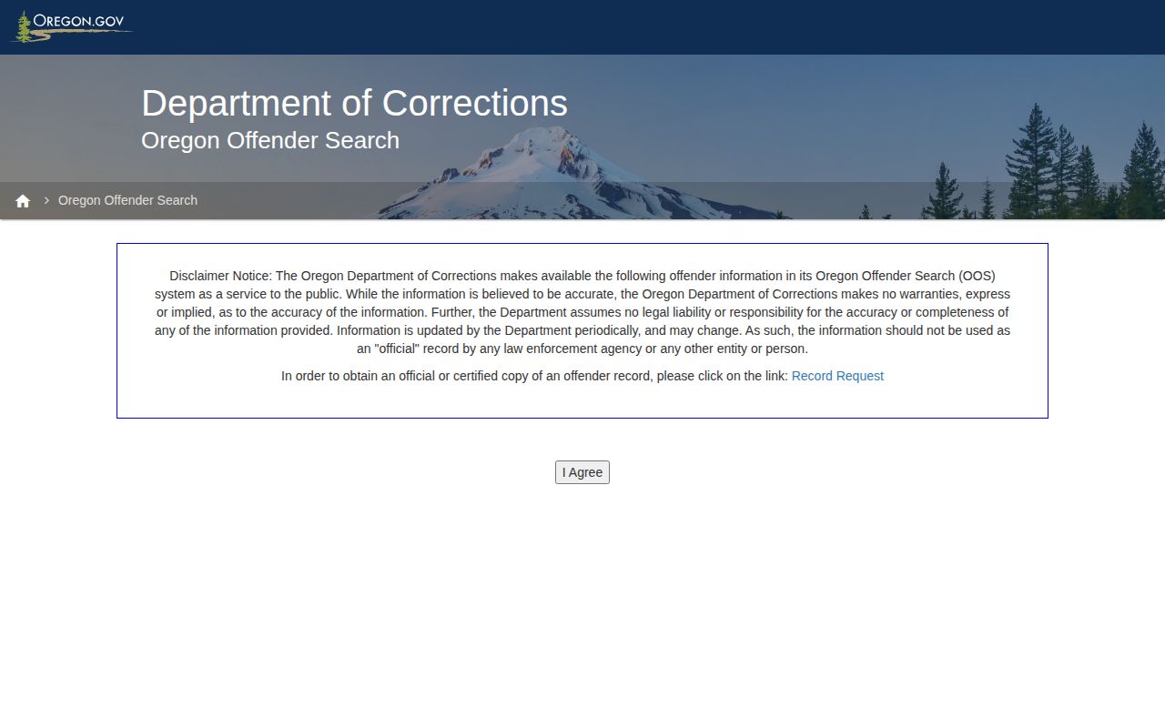 Oregon Offender Search for a Columbia County projected release date